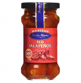 Mexican Santa Maria Red Jalapenos - Hot  Glass Jar  200 grams